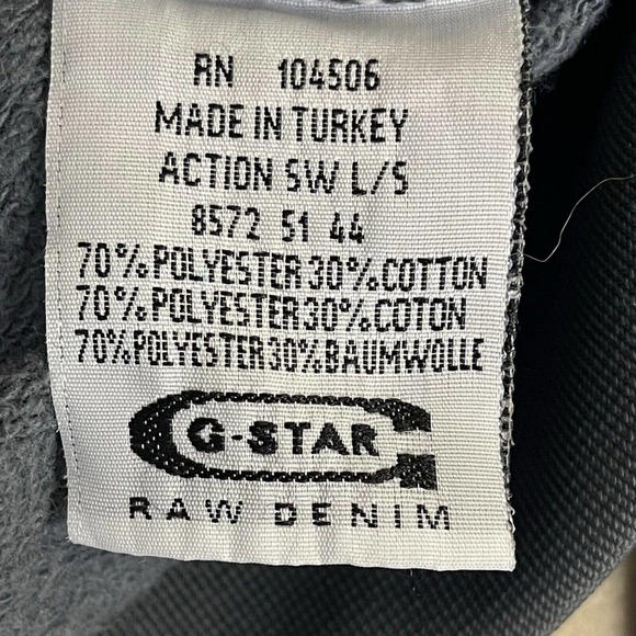 G Star Raw Full Zip Athletic Jacket‎ Mens M Gray Striped Made in Turkey - Picture 9 of 11